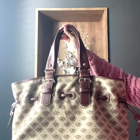 DOONEY & BOURKE Tan/Brown Med "Chiarra" Tote Bag - Picture 2 of 3